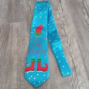 Christmas Necktie Christmas Party Fun Feliz Navidad Elf NEW